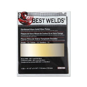 Best Welds hardened glass gold filter plate shade 12, 4.5x5.25 in, ANSI Z87.1 certified welding lens