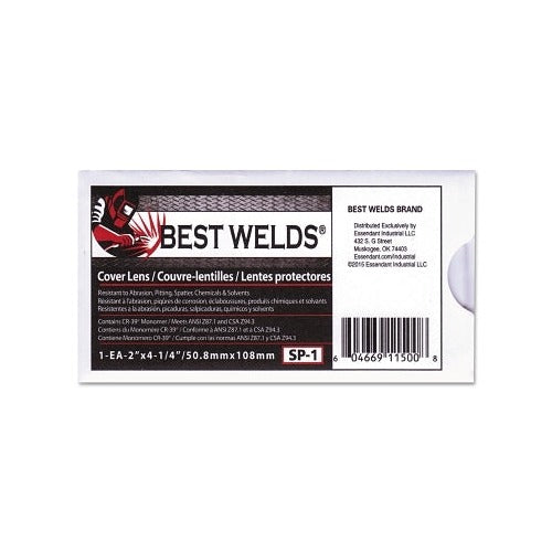 Best Welds SP-1 cover lens 4-1/4 x 2 in, 70 shade CR-39 plastic, scratch and static resistant, retail packaging shown