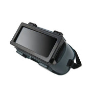 Best Welds ridged hard plastic welding goggle green frame dark shade lens flip-up front elastic strap