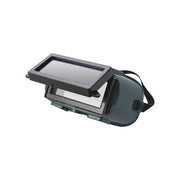 Best Welds soft-sided vinyl welding goggle flip-front dark lens raised for clear view green body elastic strap