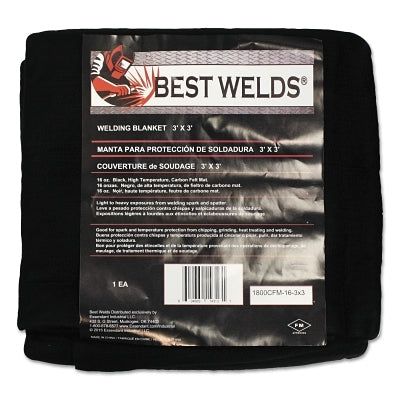 Welding Blanket, 8 ft X 6 ft, Fiberglass, Black, 23 oz
