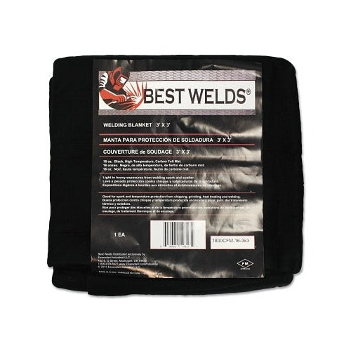 Best Welds Welding Blanket 8 ft x 6 ft fiberglass black 23 oz folded in labeled retail packaging