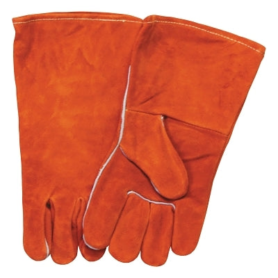 Split Cowhide Kevlar® Welding Gloves, Large, Russet, 4 in Gauntlet, Full Sock Lining