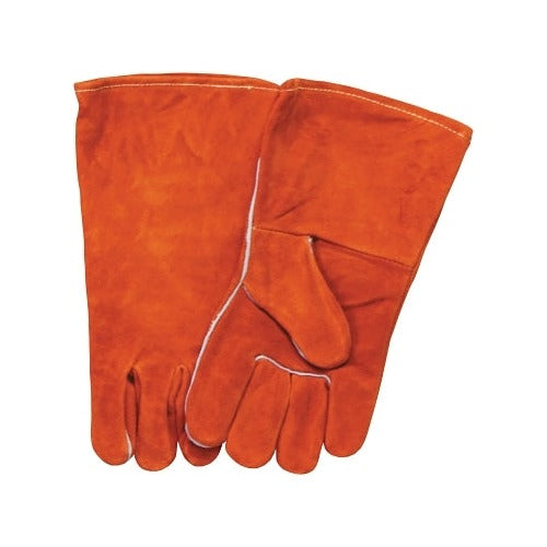 Best Welds Split Cowhide Kevlar Welding Gloves large russet brown leather 4 in gauntlet full sock lining