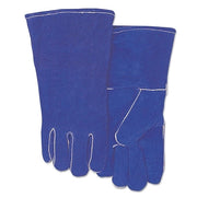 Split Cowhide Welding Gloves, Shoulder Split, Large, Blue