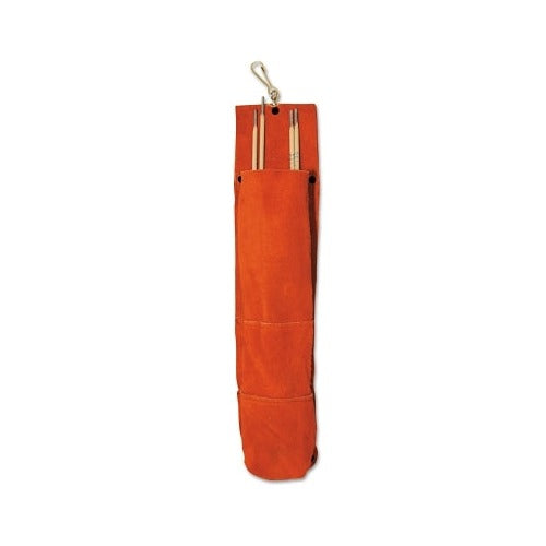 Best Welds 75 Rod Bag 5 lb capacity side split cowhide brown with belt clip, welding rods stored inside
