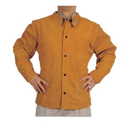 Split Cowhide Leather Welding Jacket, Large, Golden Brown