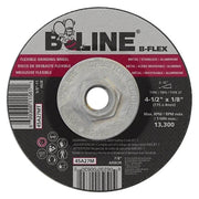 Flexible Depressed Center Wheel, 4-1/2 in dia, 1/8 in Thick, 5/8 in-11 Arbor, 46 Grit, Aluminum Oxide
