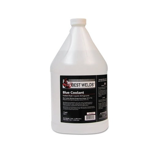 Best Welds blue coolant fluid 1 gal jug, -7°C to 19°F range, clear liquid welding torch coolant fluid