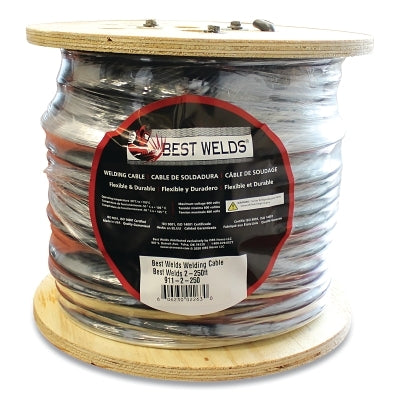 Welding Cable, 1 AWG, 500 ft L, Black