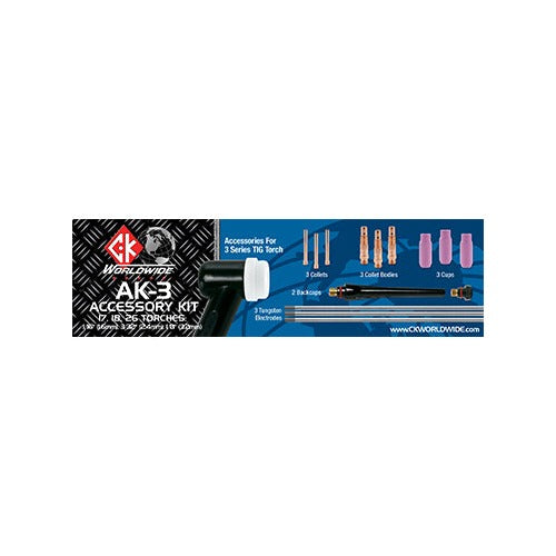 CK Accessory Kit 3 Series AK-3A for CK17 CK18 CK26 TIG torches collets collet bodies ceramic cups backcaps