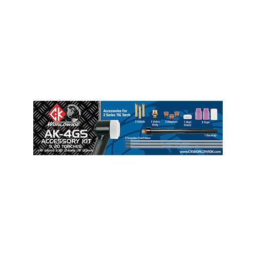 CK Accessory Kit 2 Series AK-4GS for CK9 CK20 TIG torches collets collet body adapters heat shield and cups