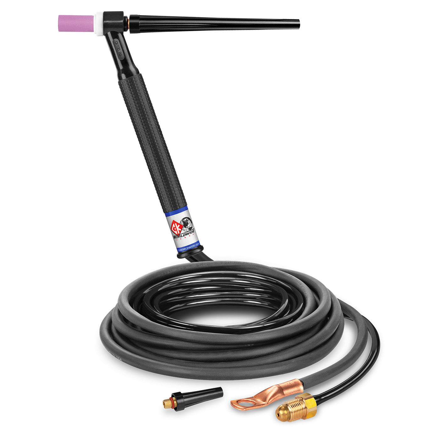 CK Worldwide CK112N TIG Torch - 125 Amp Gas-Cooled Rigid Head, 12.5' Cable
