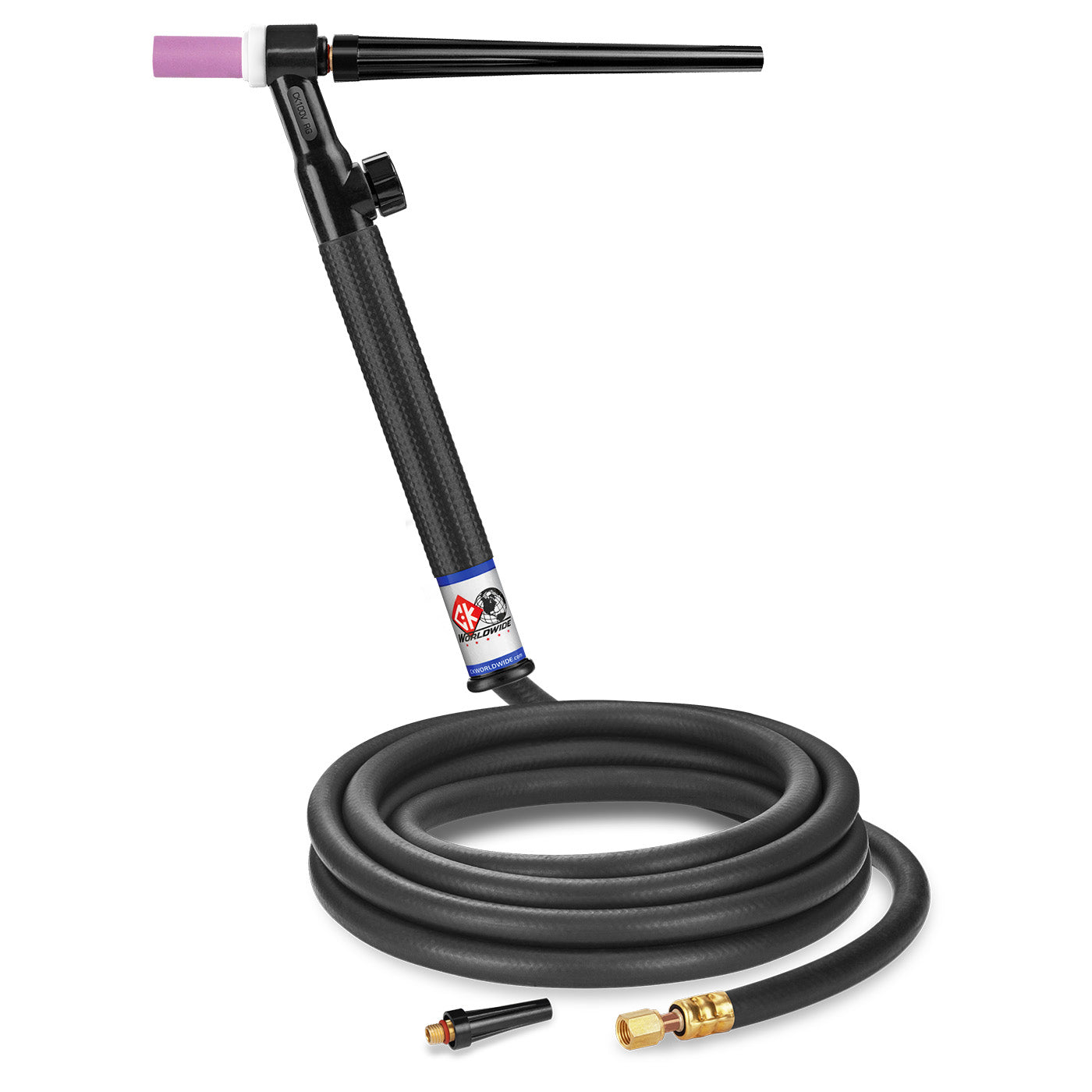 CK Worldwide CK112VH 125 Amp Gas-Cooled TIG Torch with Rigid Head and Valve, 12.5' Cable