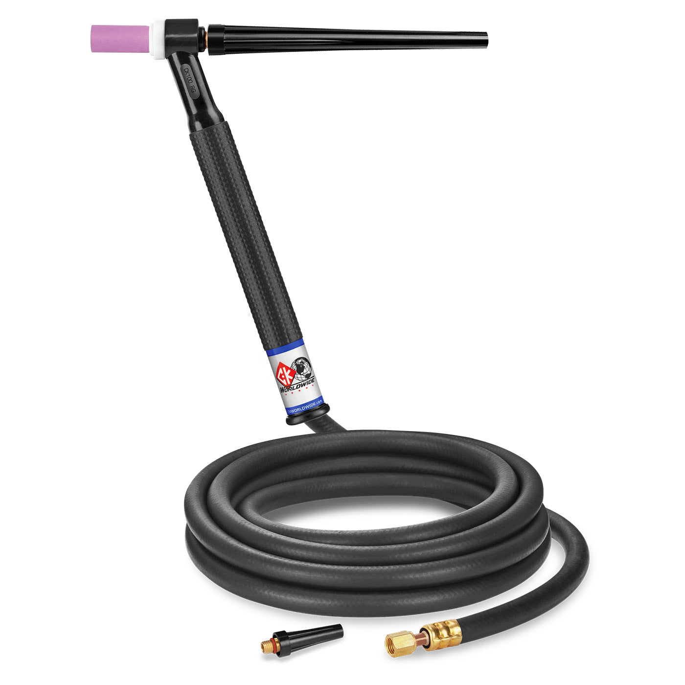 CK112VNSF TIG Torch 125 Amp Gas-Cooled Rigid Head with Valve 12.5' Superflex