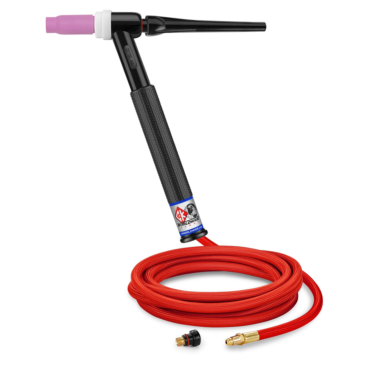 CK Worldwide CK1512HSF RG TIG Torch, 150 Amp Gas-Cooled, Rigid Head, 12.5' Superflex Cable