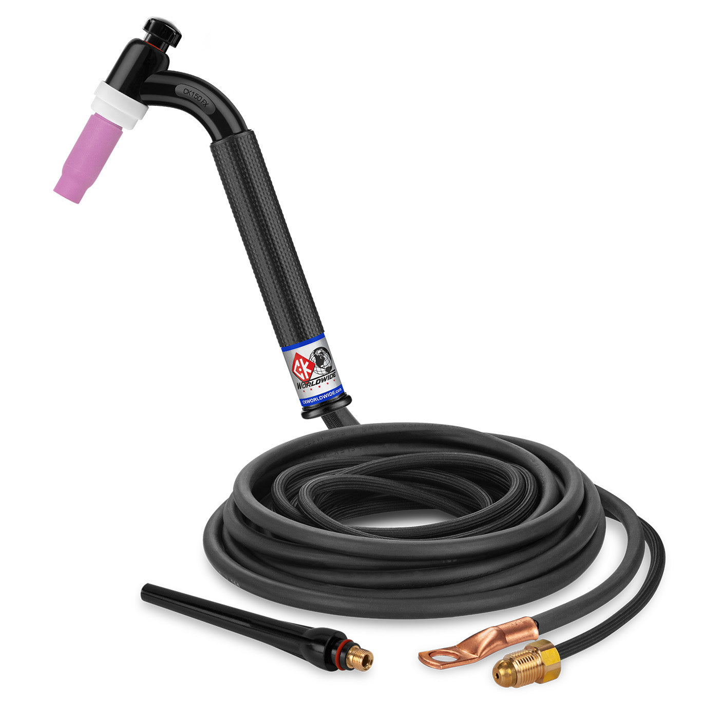 CK Worldwide CK1512NSF FX 150 Amp TIG Torch, Gas-Cooled, Flex Head, 12.5' Superflex Cable