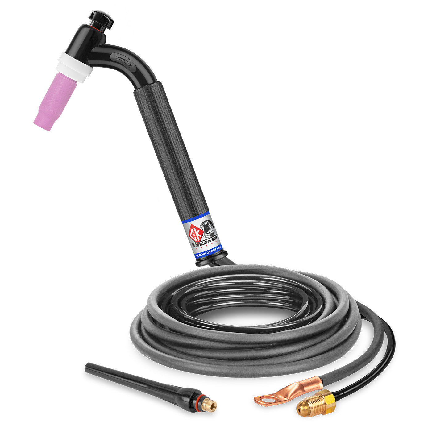 CK Worldwide CK1512N FX 150 Amp Gas-Cooled TIG Torch with Flex Head, 12.5' Cable