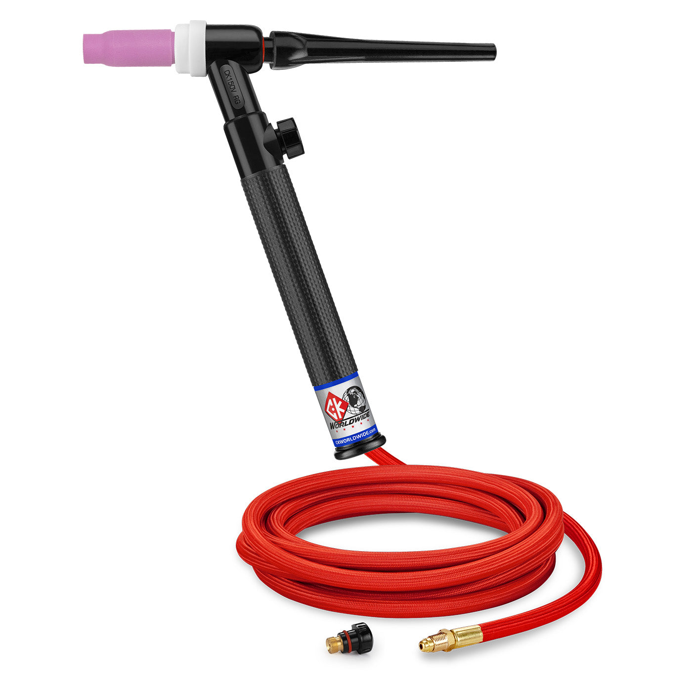 CK Worldwide CK1512VHSF-RG - 150 Amp TIG Torch, Rigid Head with Valve, Gas-Cooled, 12.5' Superflex Cable
