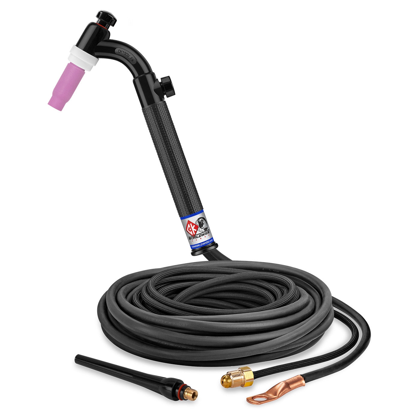 CK Worldwide CK1512VNSF FX TIG Torch 150A Gas-Cooled Flex Head with Valve 12.5ft Superflex Cable
