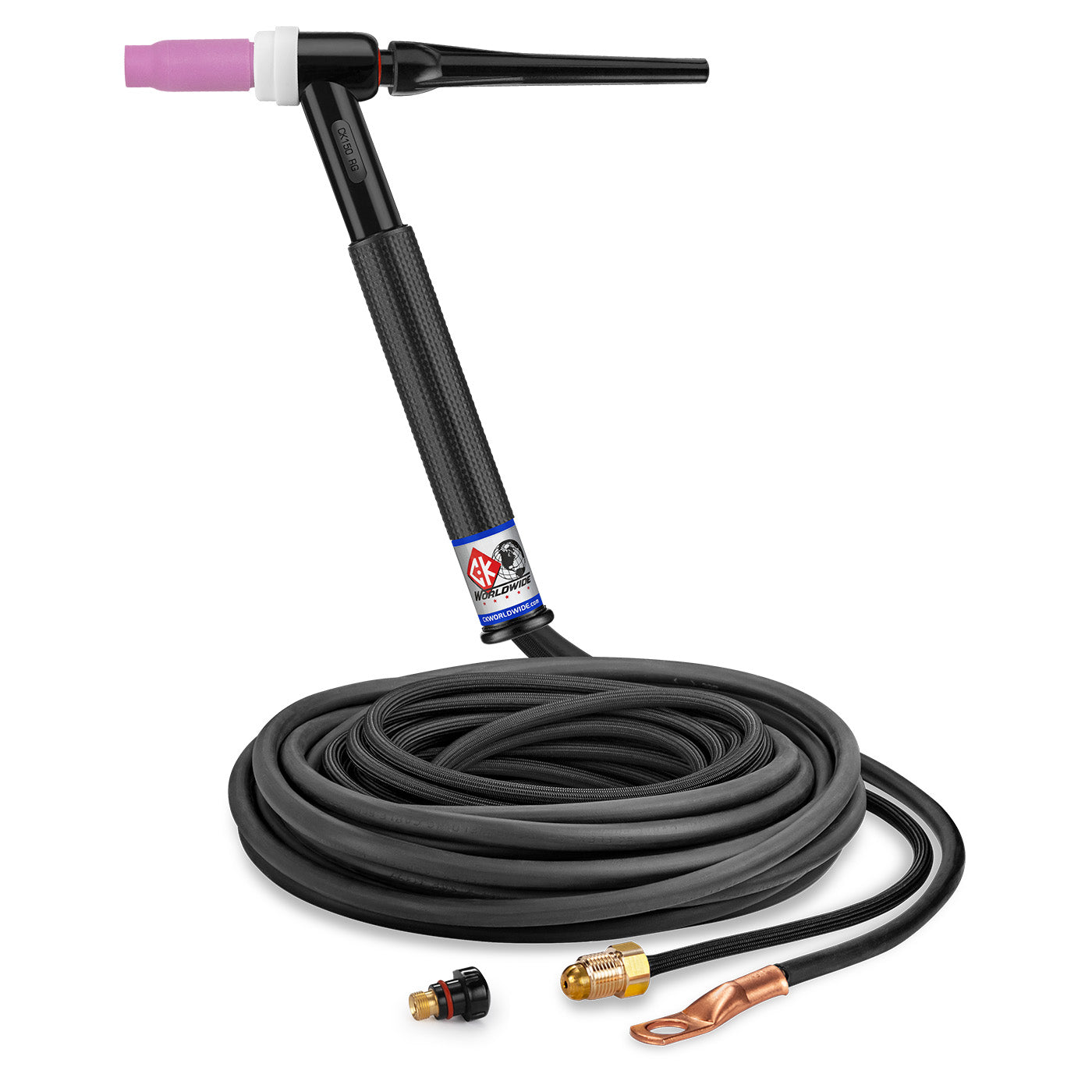CK Worldwide CK1525NSF RG TIG Torch, 150 Amp Gas-Cooled, Rigid Head, 25' Superflex Cable