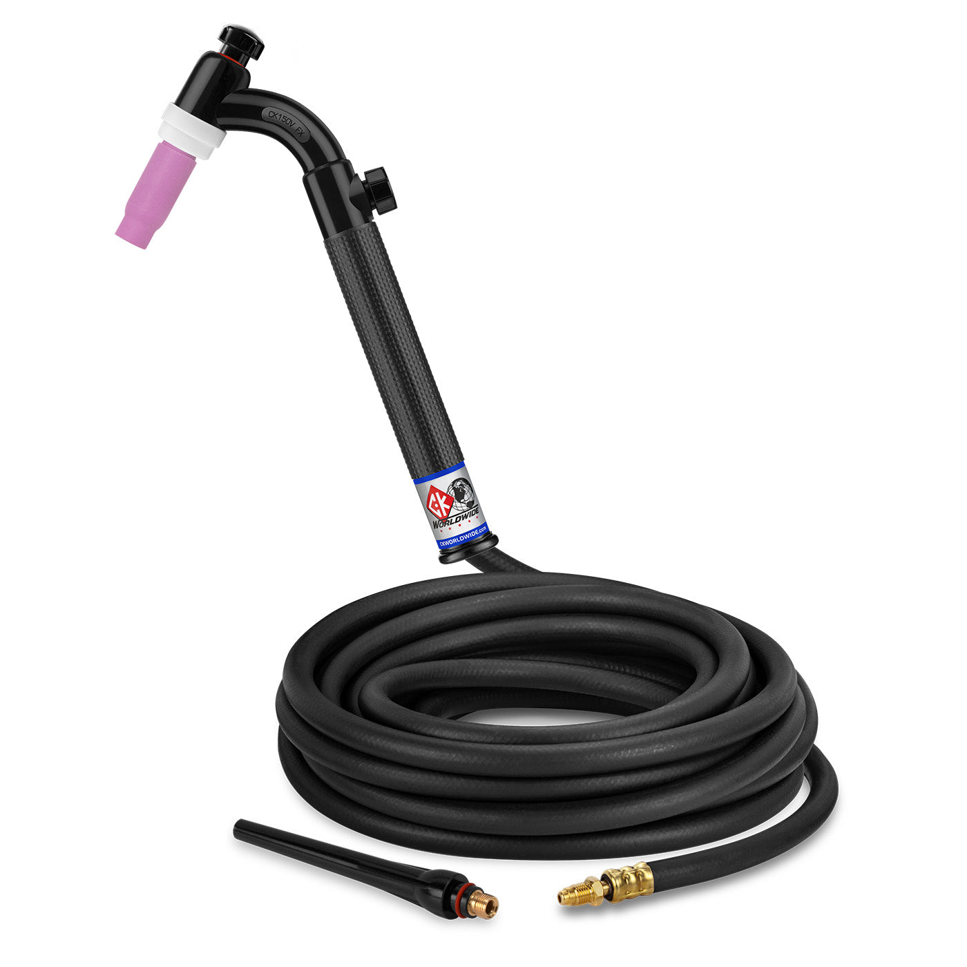 CK Worldwide CK1525VH FX TIG Torch, 150 Amp Gas-Cooled Flex Head with Valve, 25
