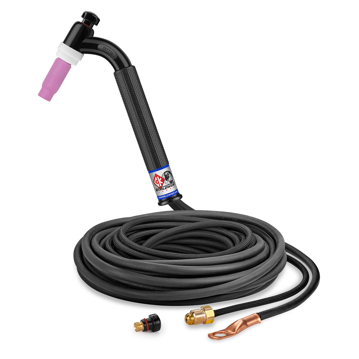 CK Worldwide CK17-25-2SF FX 150 Amp Flex Head TIG Torch, Gas-Cooled, 25ft SuperFlex Cables