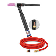 CK Worldwide CK17V-12-2SFRGT 150 Amp Gas-Cooled TIG Torch with Valve, Rigid Head, 12.5' SuperFlex Cable