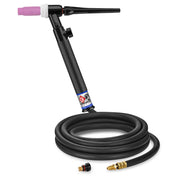 CK Worldwide CK17V-12-R 150A Gas-Cooled TIG Torch with Valve and Rigid Head, 12.5ft
