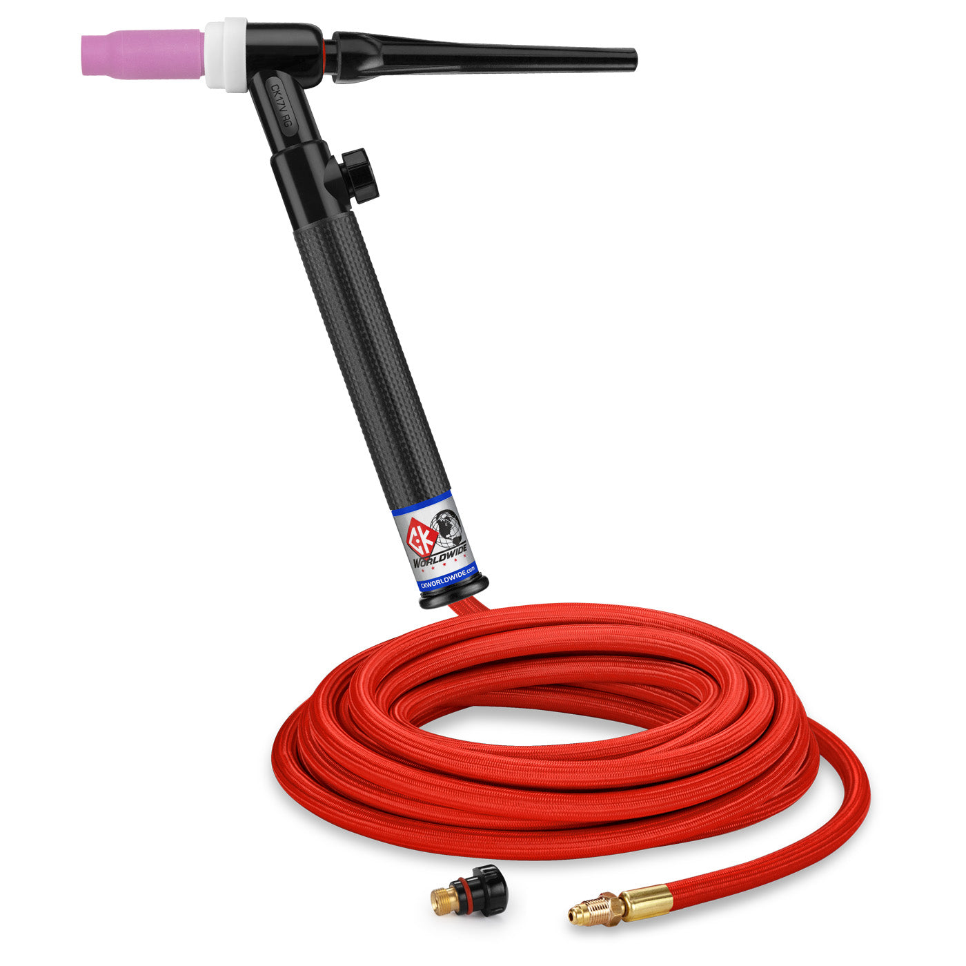 CK Worldwide CK17V-25-RSF RG 150 Amp Gas-Cooled TIG Torch with Valve, Rigid Head, 25' Superflex Cable