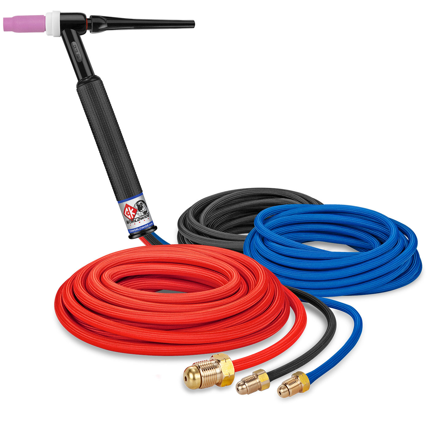 CK Worldwide CK18-25SF TIG Torch - 350 Amp Water-Cooled Rigid Head, 25' SuperFlex Cable