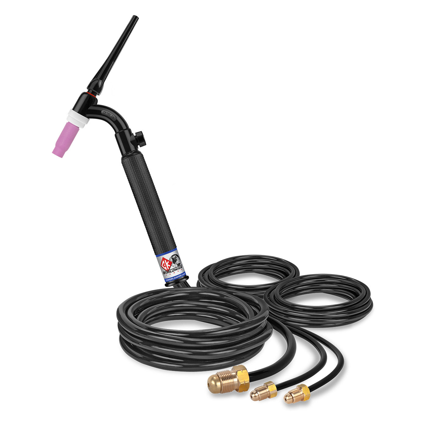 CK Worldwide CK18V-12 FX 350 Amp Flex Head TIG Torch with Valve, Water-Cooled, 12.5 ft