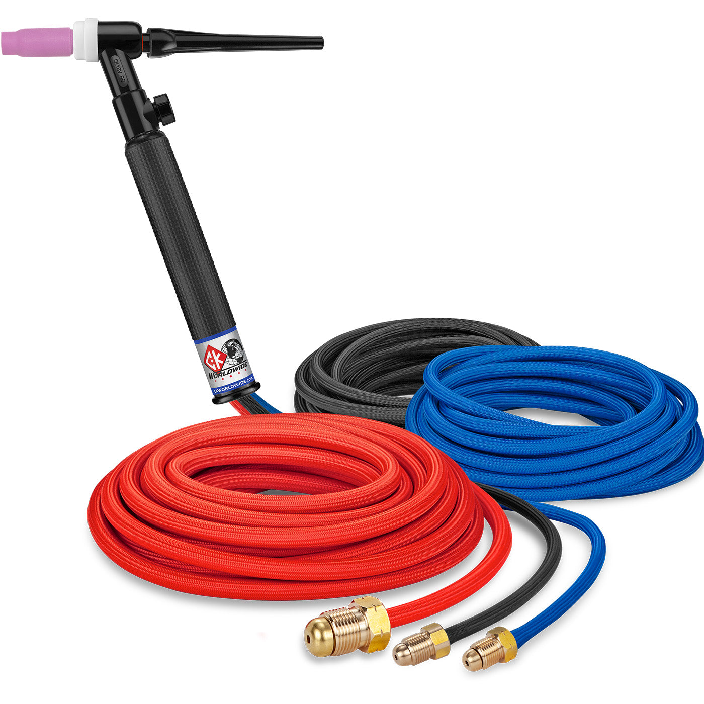 CK Worldwide CK18V-25SF TIG Torch - 350 Amp Water-Cooled Rigid Head with Valve, 25' Superflex Cable