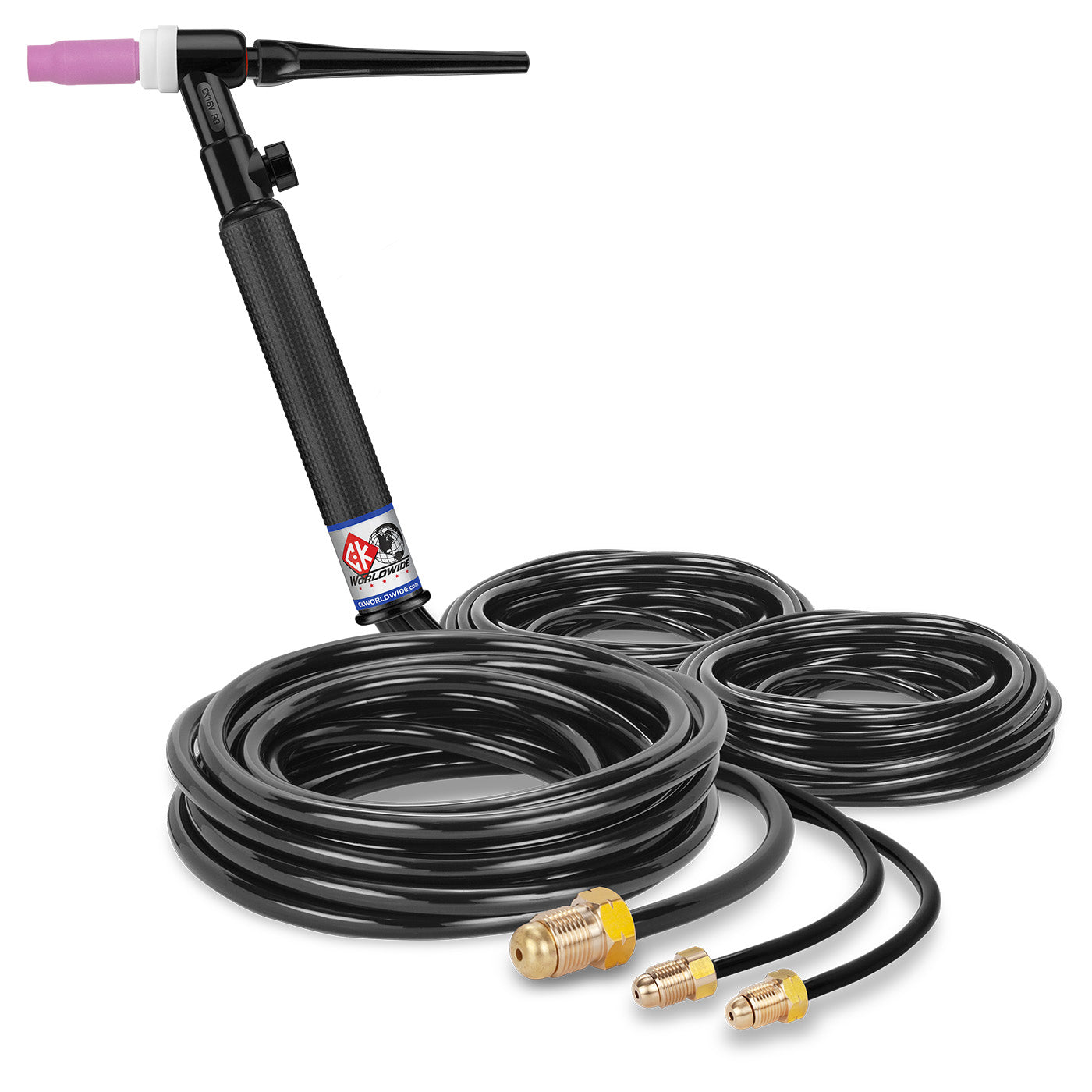 CK Worldwide CK18V-25 350A Water-Cooled TIG Torch with Valve, Rigid Head, 25ft Cable