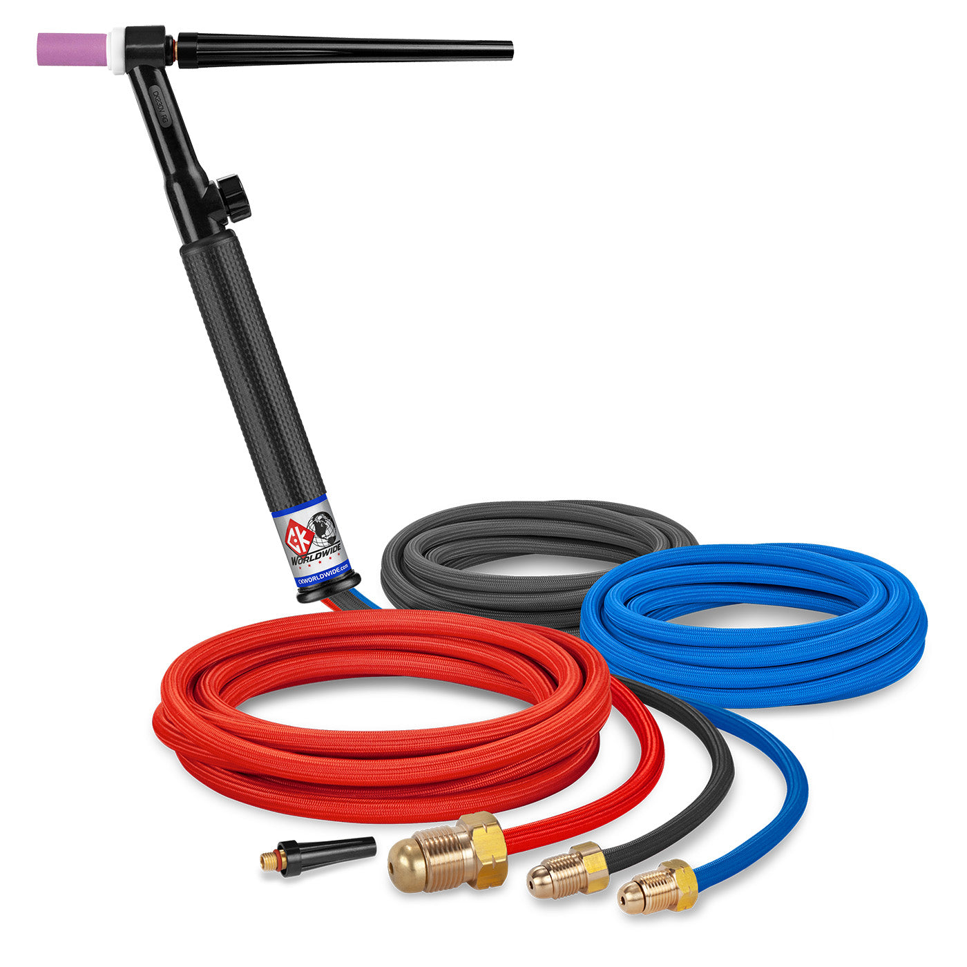 CK Worldwide CK2312VSF - 300 Amp Water-Cooled TIG Torch with Valve, Rigid Head, 12.5' SuperFlex Cable