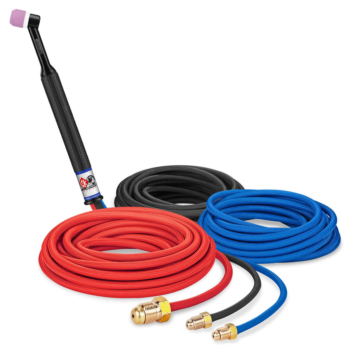 CK Worldwide CK24W-25SF-CD 180 Amp Water-Cooled TIG Torch, Rigid Head, 25' SuperFlex Cable, Cut-Down
