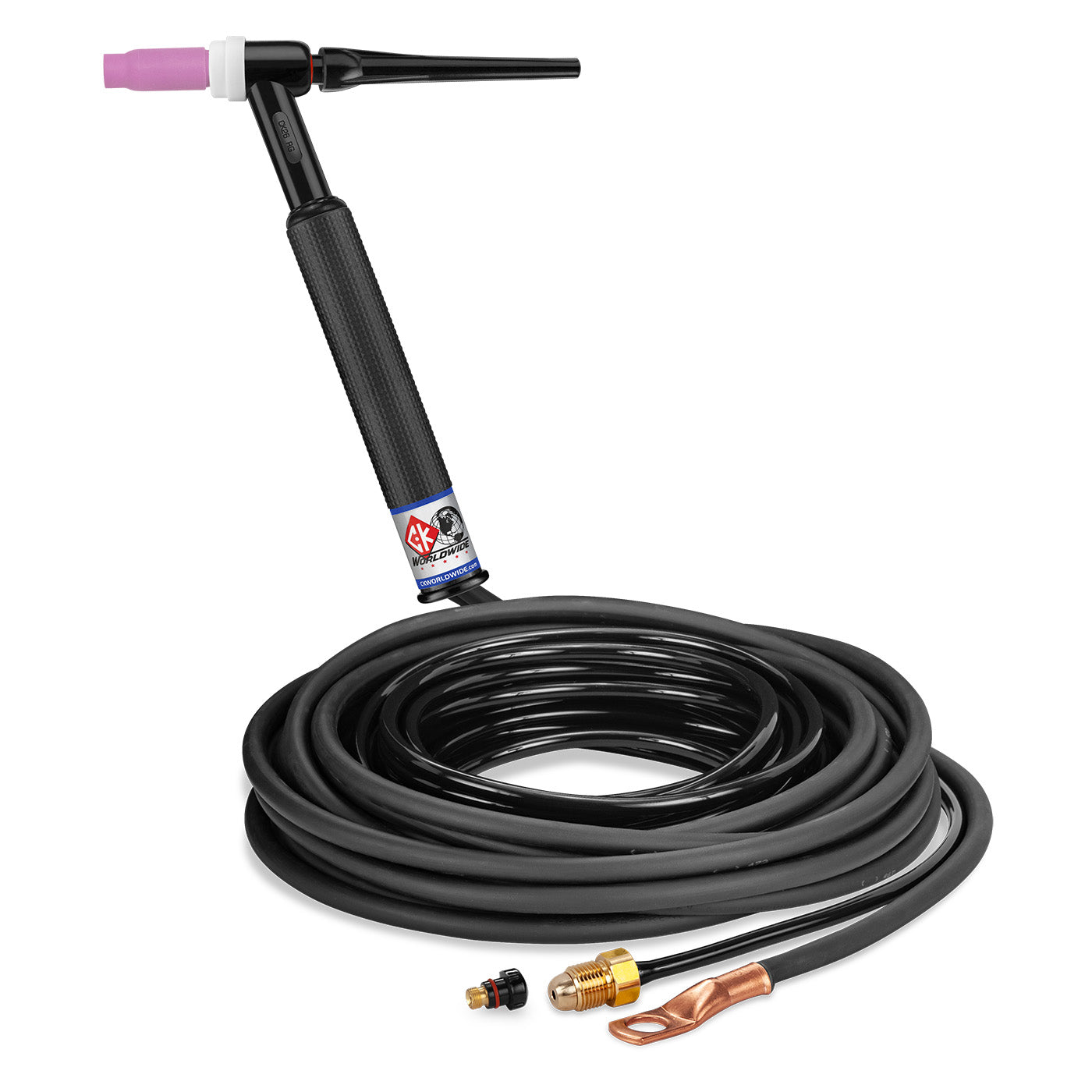 CK Worldwide CK26-25-2 RG TIG Torch - 200 Amp Gas-Cooled Rigid Head, 25' Cable