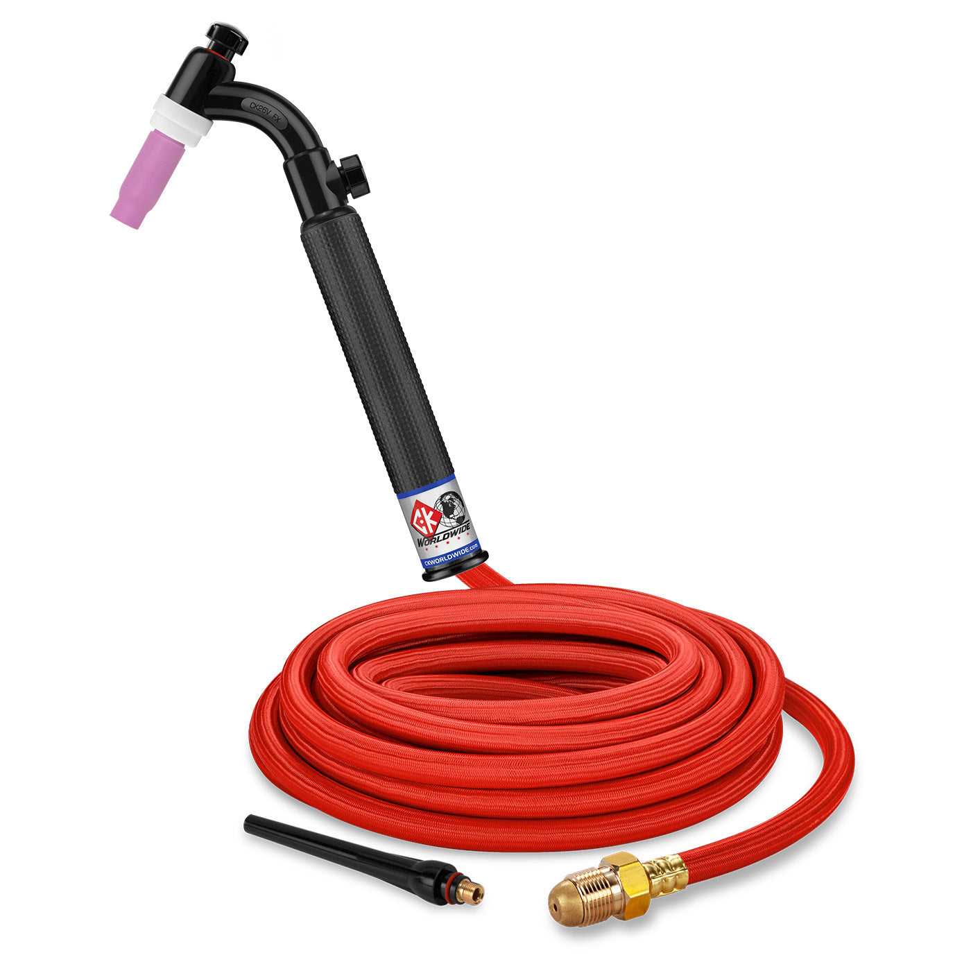 CK Worldwide CK26V-25-RSF FX 200 Amp Flex Head TIG Torch with Valve, Gas-Cooled, 25' SuperFlex Cables