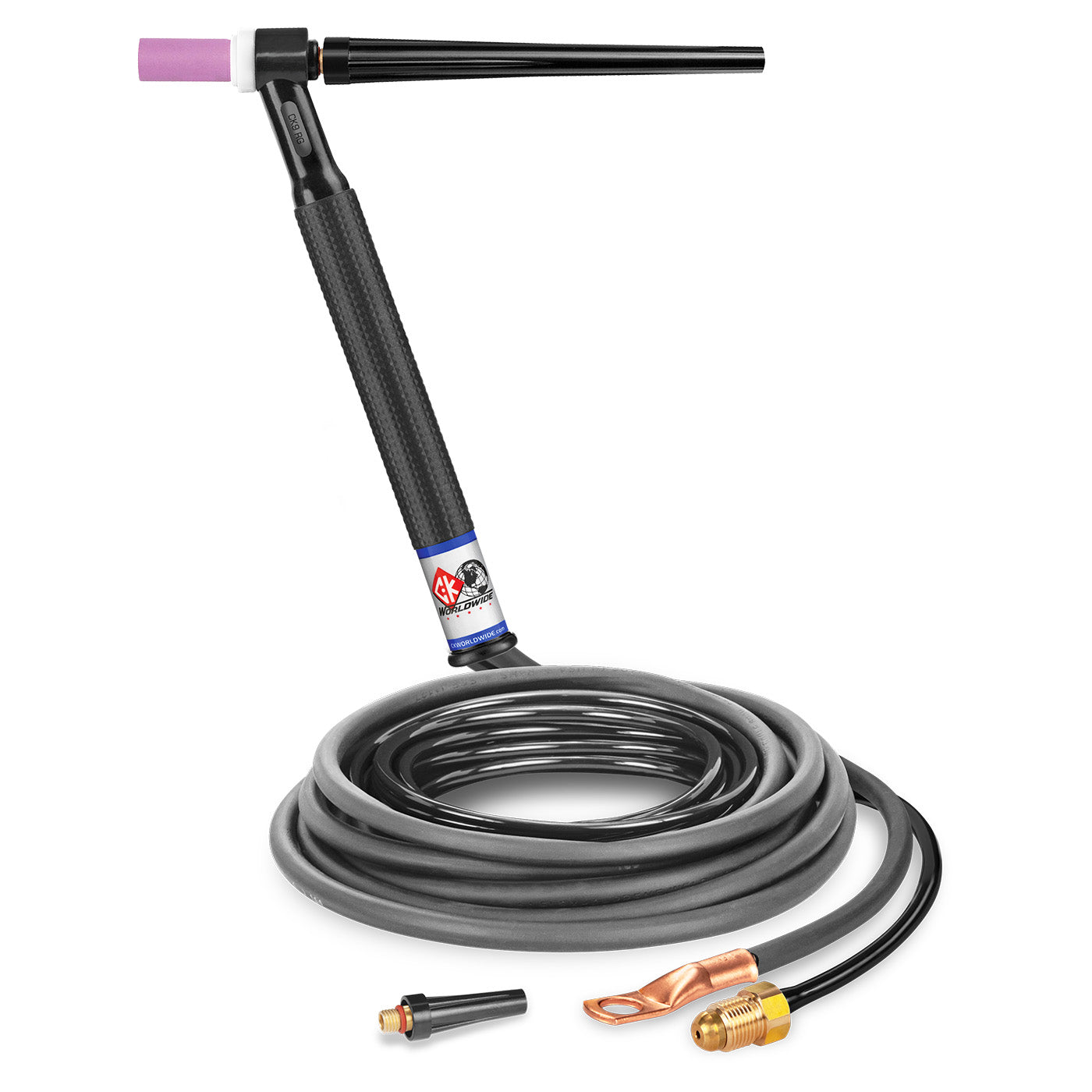 CK Worldwide CK9-12-2 RG - 125 Amp Rigid Head TIG Torch, Gas-Cooled, 12.5' Standard Cables