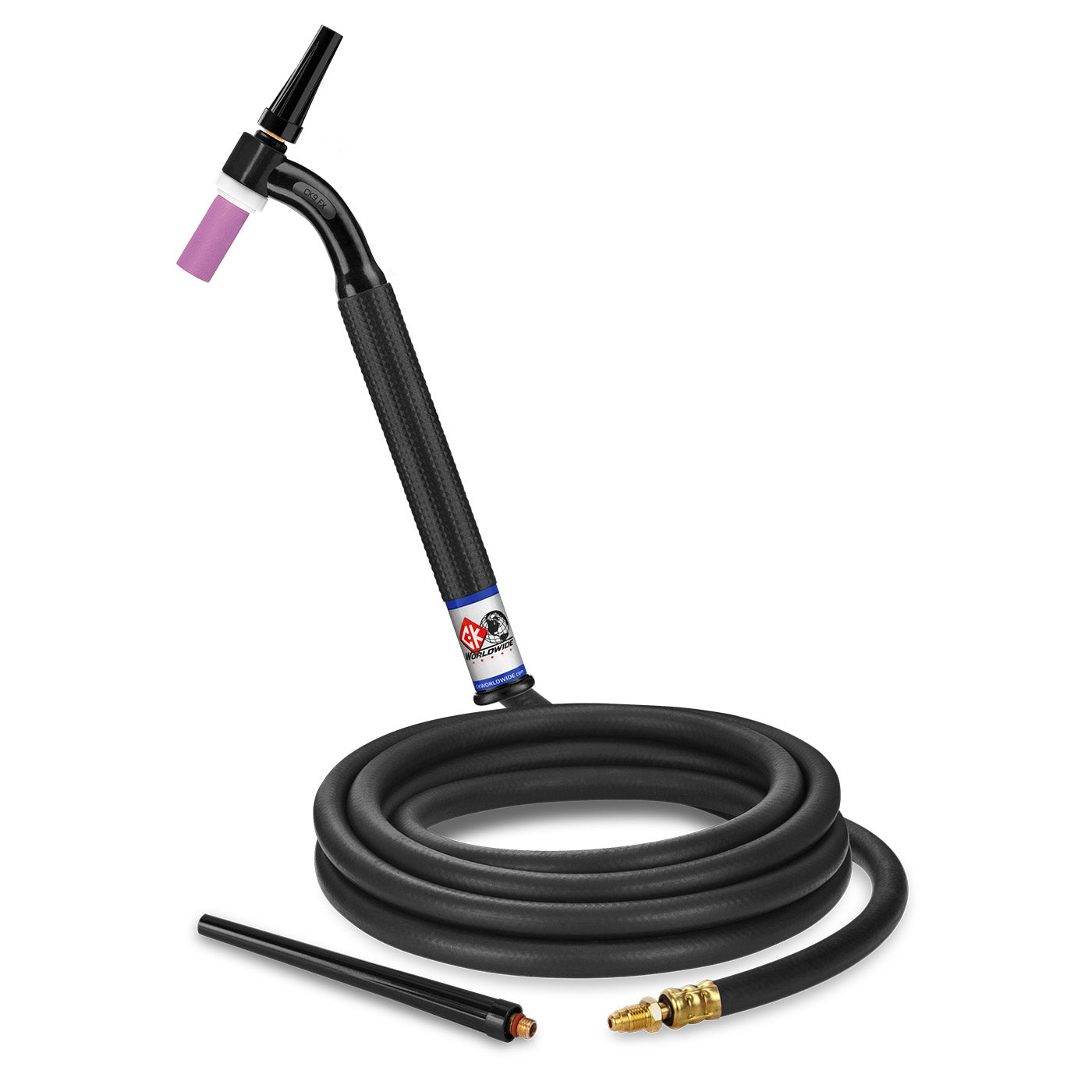 CK9-12-R FX 125 Amp Flex Head TIG Torch, Gas-Cooled, 12.5' Standard Cables