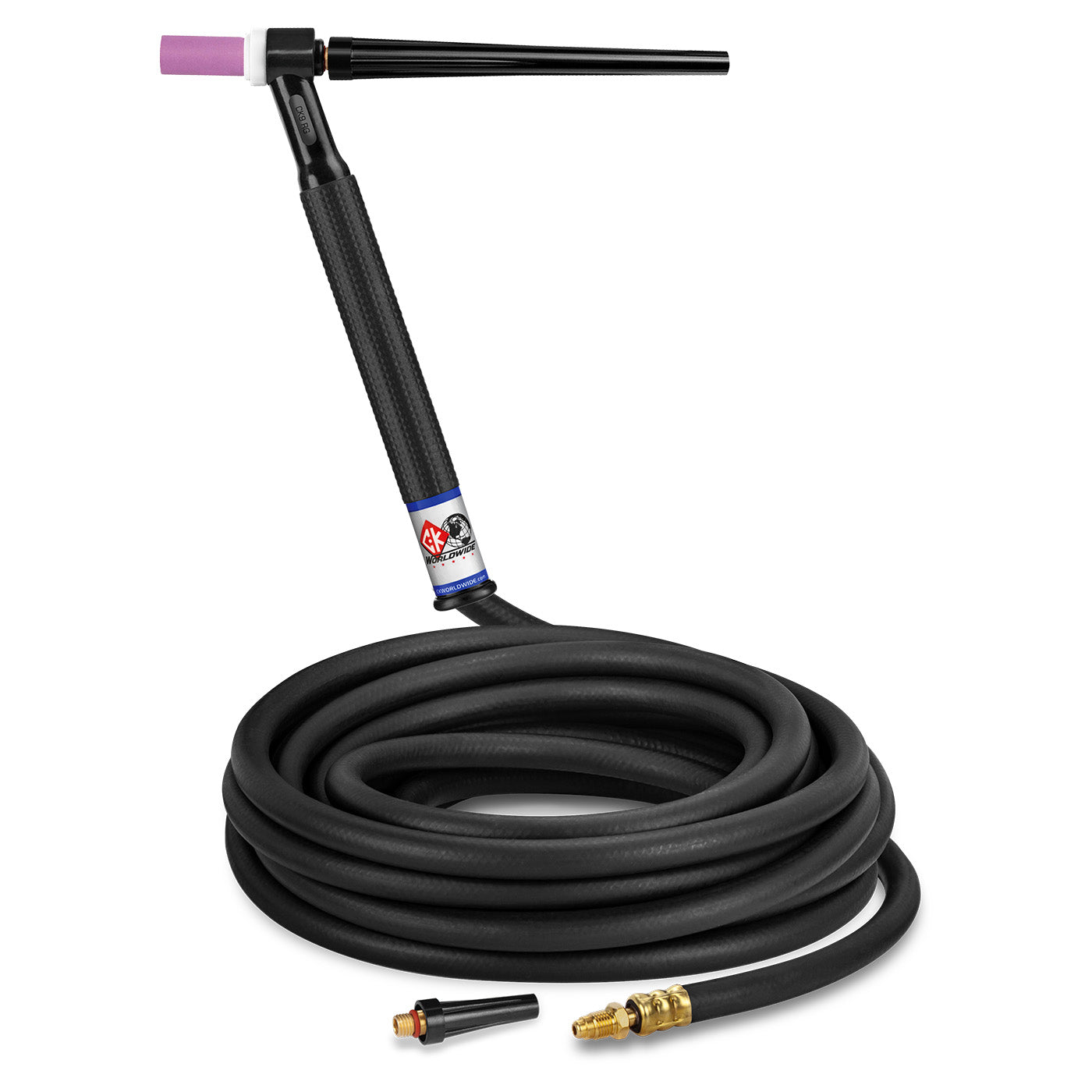 CK Worldwide CK9-25-R RG 125 Amp Gas-Cooled TIG Torch with Rigid Head, 25' Cable