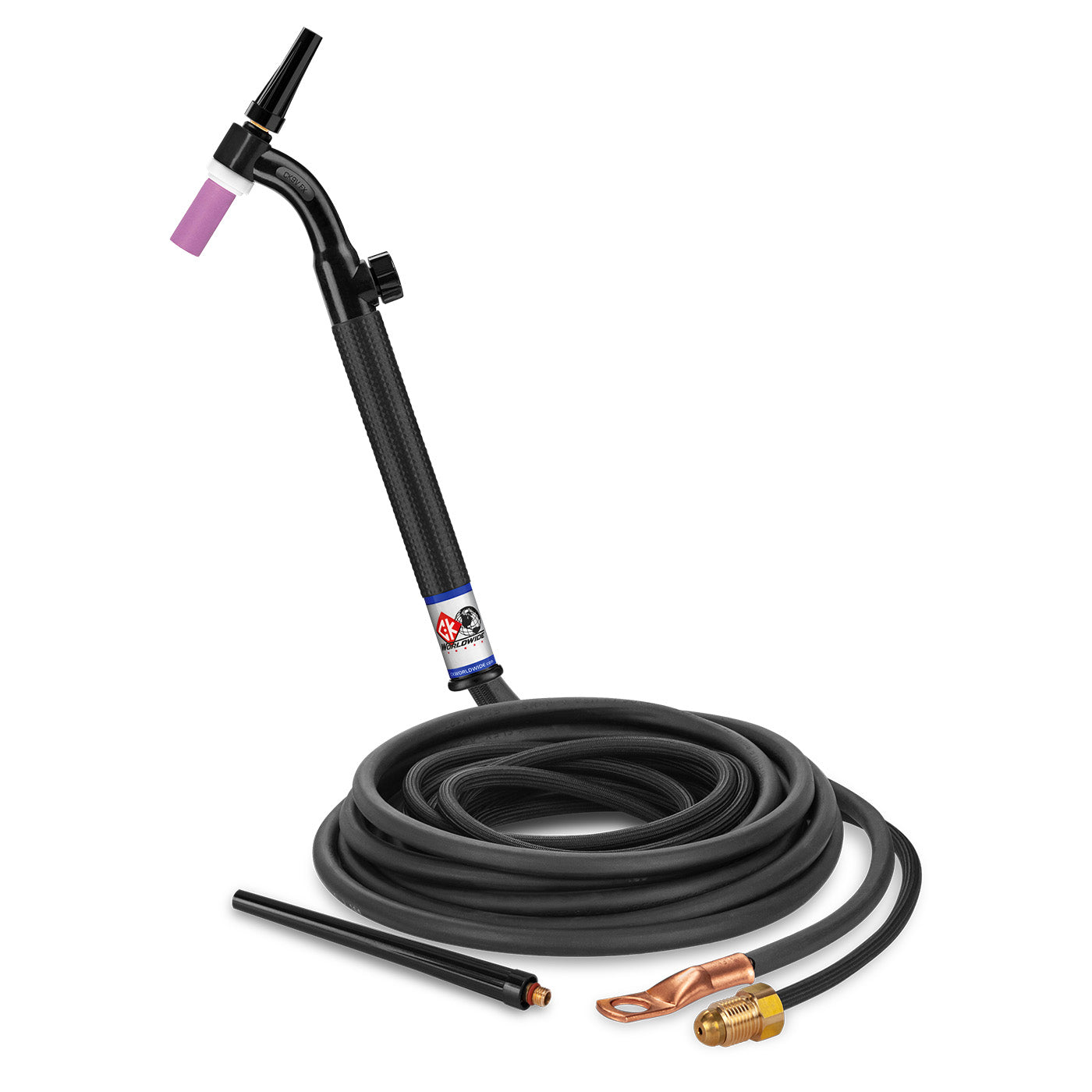 CK9V-12-2SF FX - 125 Amp Flex Head TIG Torch with Valve, Gas-Cooled, 12.5' Superflex Cable