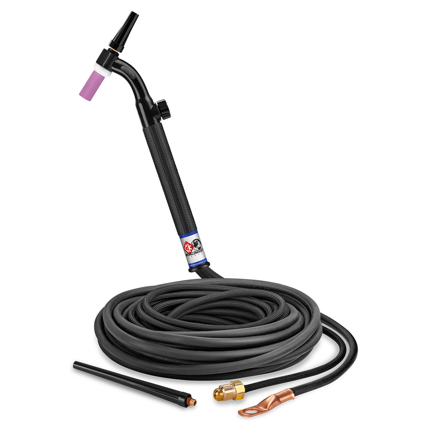 CK Worldwide CK9V-25-2SF FX 125 Amp Flex Head TIG Torch with Valve, Gas-Cooled, 25' Superflex Cable