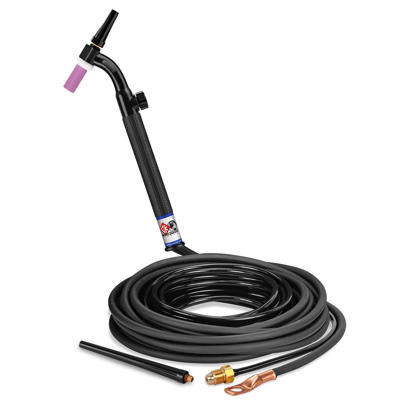 CK9V-25-2 FX - 125 Amp Flex Head TIG Torch with Valve, Gas-Cooled, 25' Cables