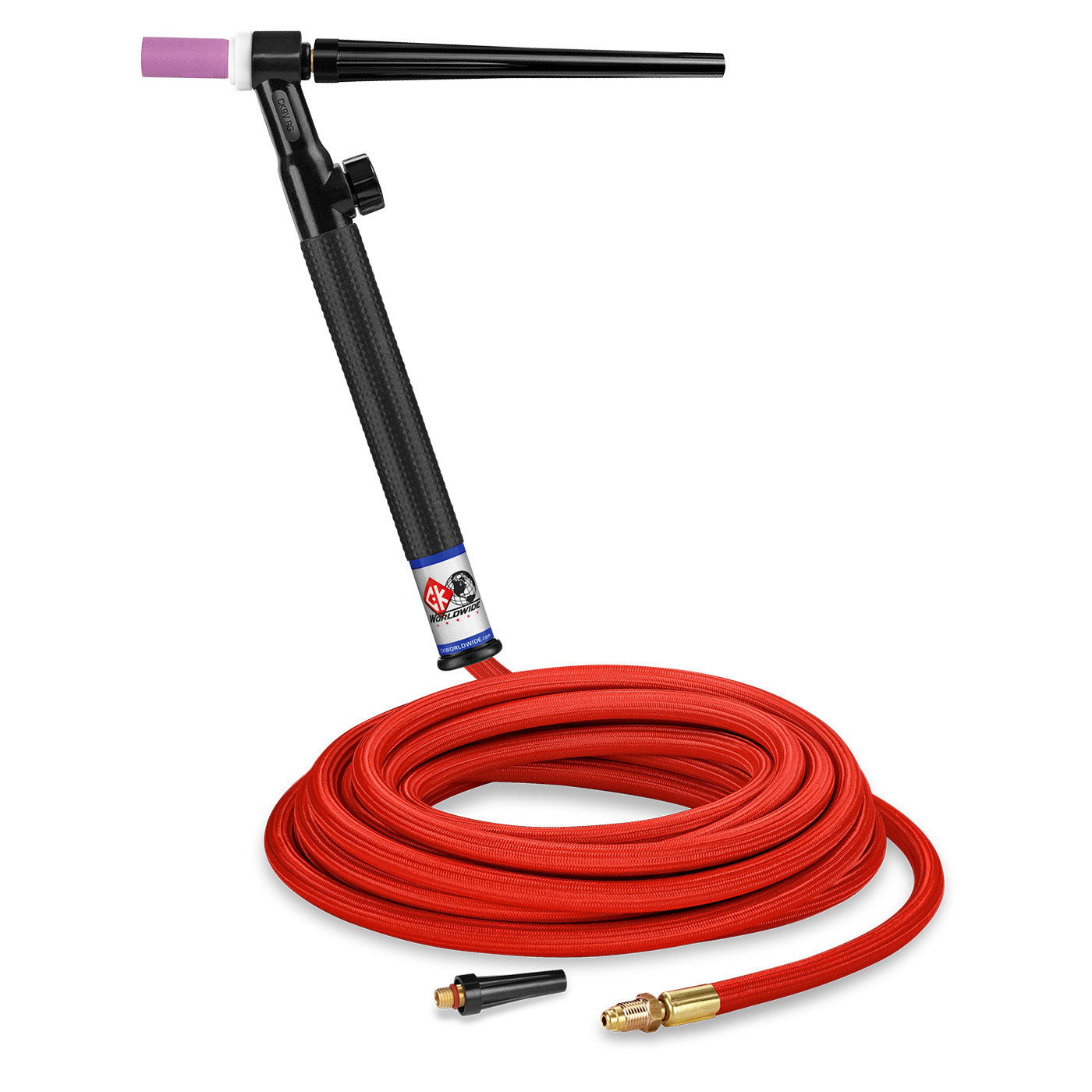 CK9V-25-RSF RG - 125 Amp Gas-Cooled TIG Torch with Valve, Rigid Head, 25' Superflex Cable