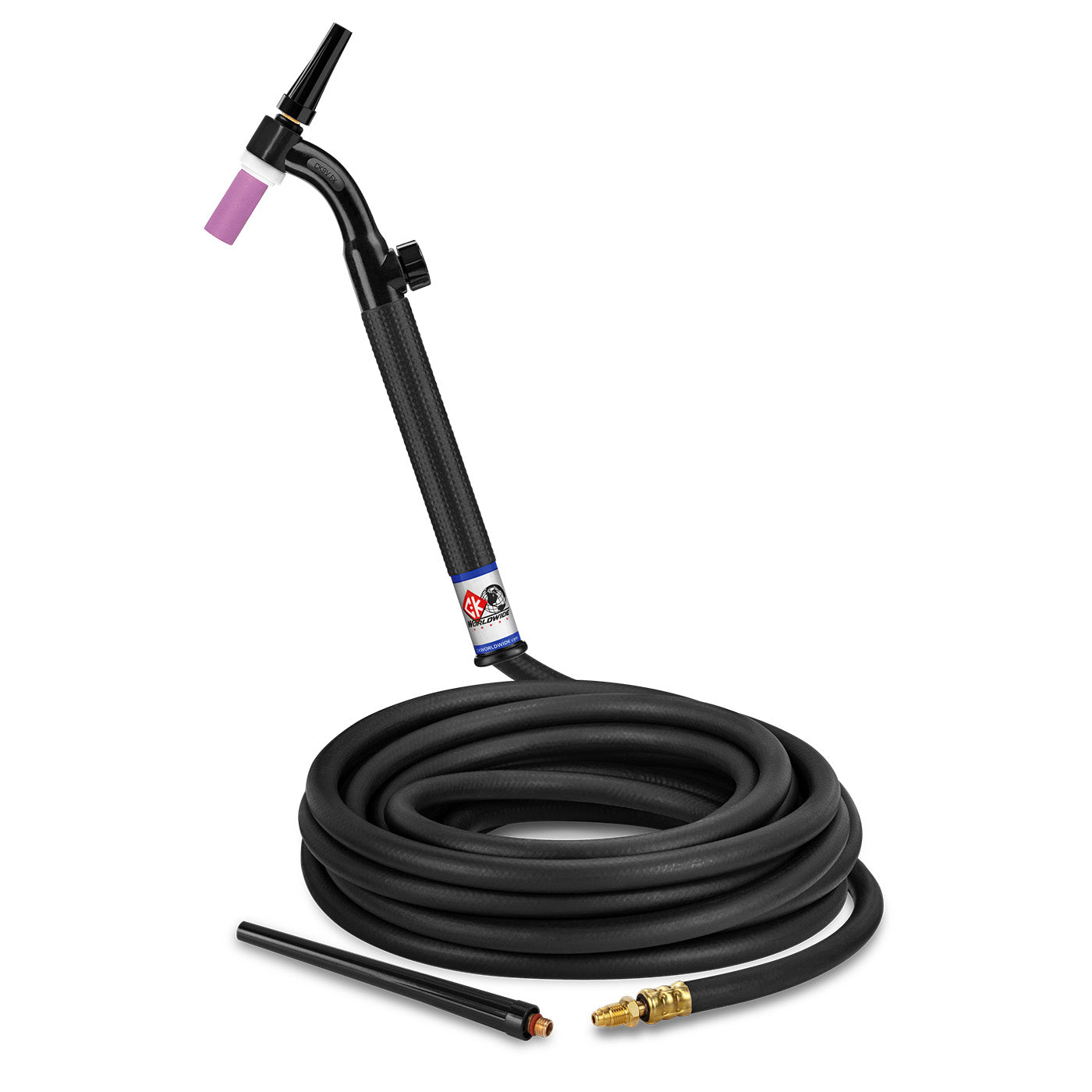 CK9V-25-R FX 125 Amp Flex Head TIG Torch with Valve, Gas-Cooled, 25' Cables
