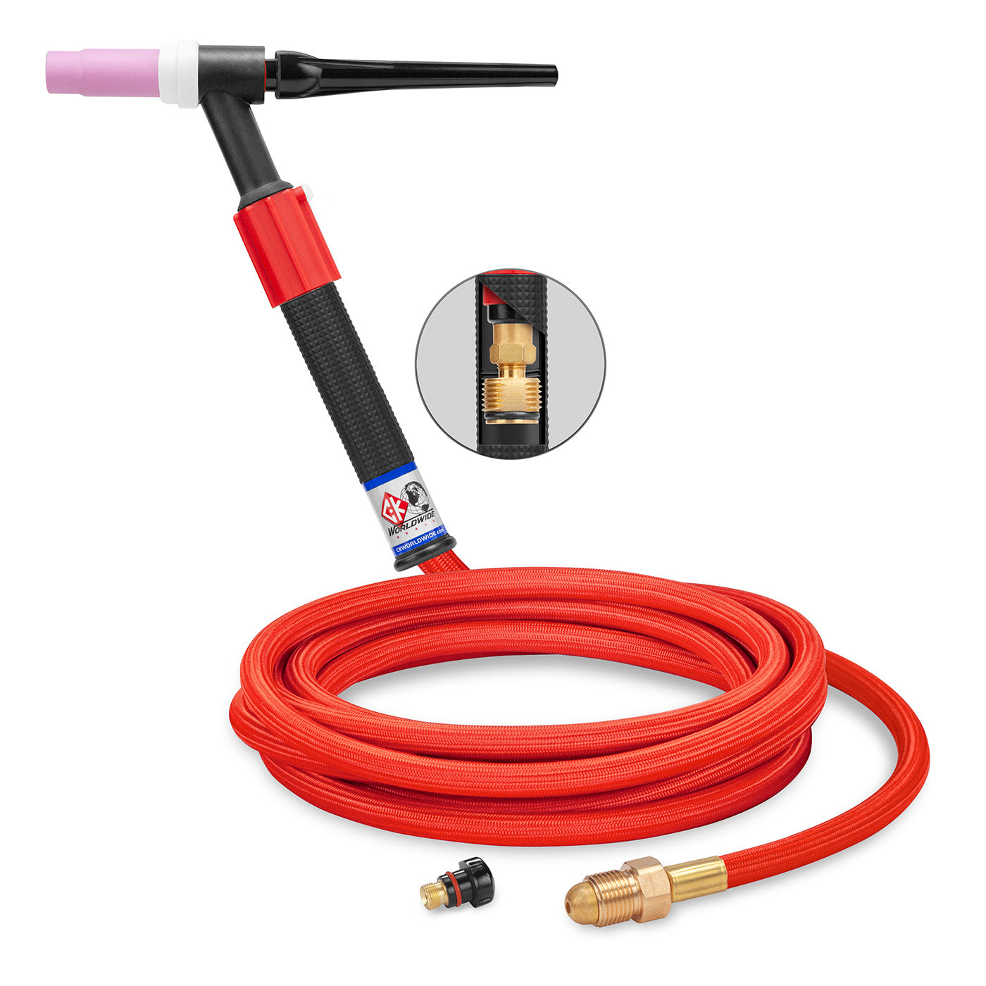 CK Worldwide CKC1512VHSF - 150 Amp TIG Torch, Rigid Head with Valve, Gas-Cooled, 12.5' Superflex Cable