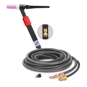 CK Worldwide CKC1512VNSF - 150 Amp Gas-Cooled TIG Torch with Rigid Head and Valve, 12.5' Super-Flex Cable