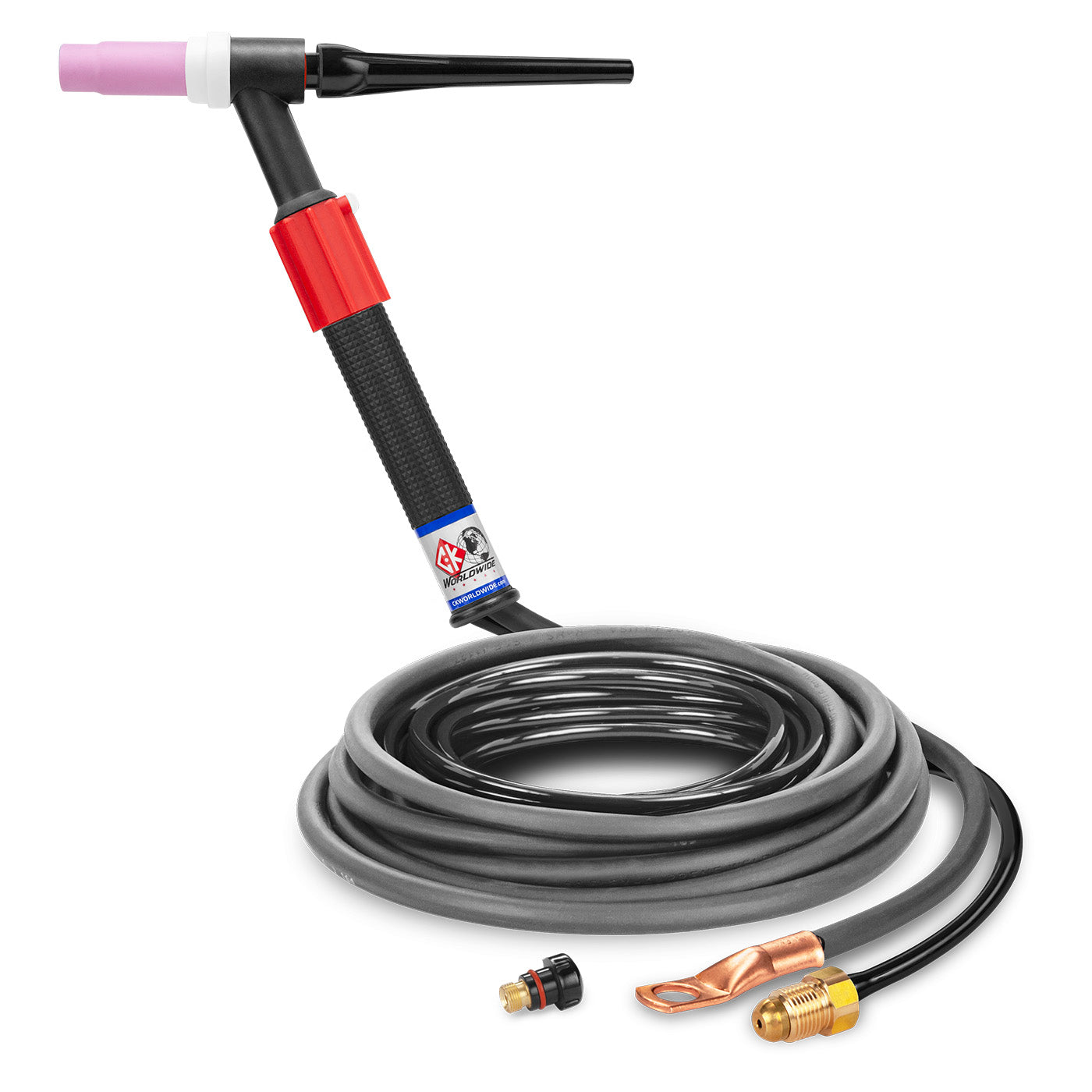 CK Worldwide CKC1512VN - 150 Amp TIG Torch with Rigid Head and Valve, Gas-Cooled, 12.5' Cable