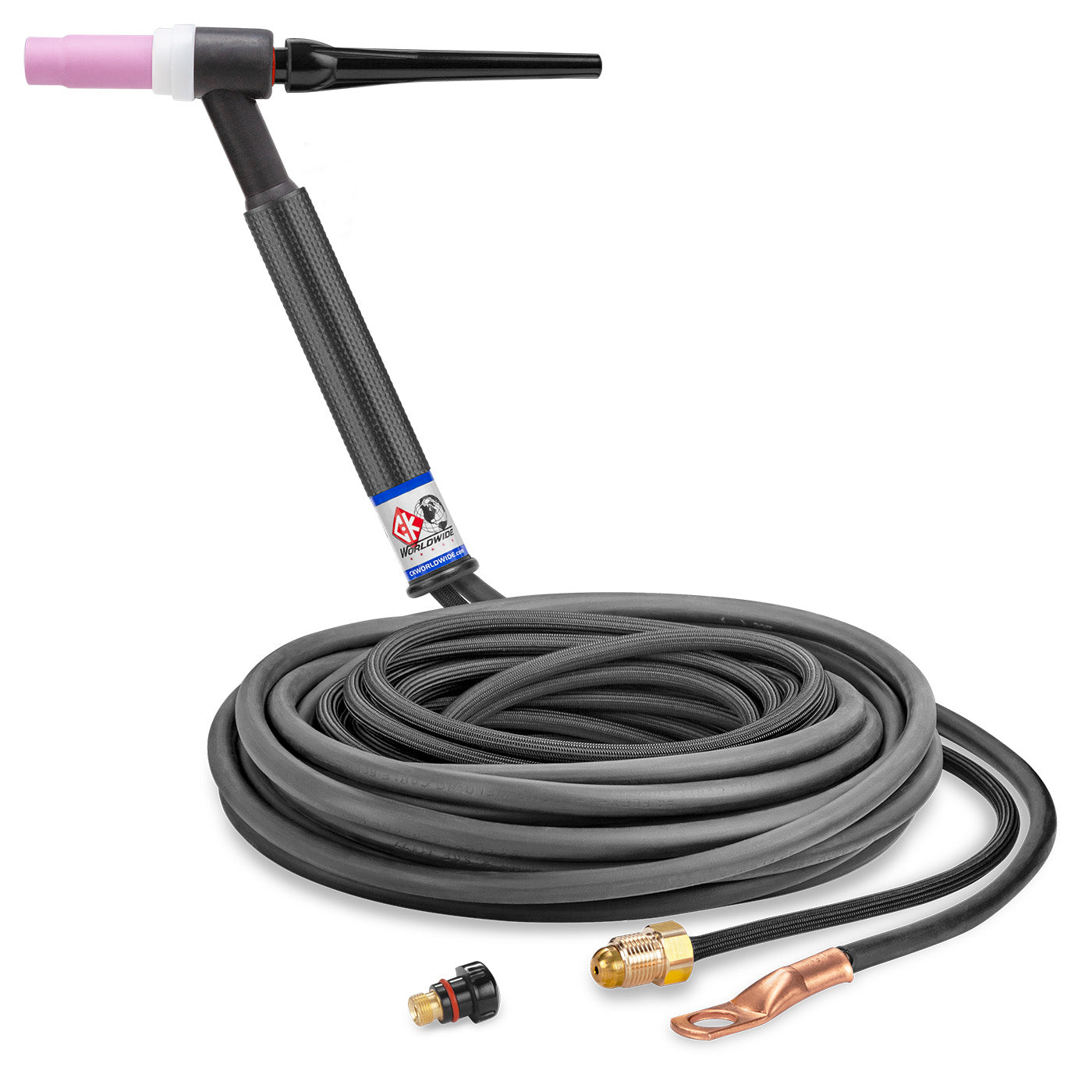 CK Worldwide CKC1525NSF - 150 Amp Rigid Head TIG Torch, Gas-Cooled, 25' Super-Flex Cables
